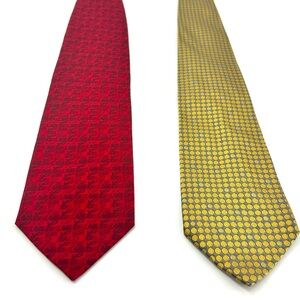 Tie Bundle Tiffany & Co Custom Campbell Soup C Yellow Tennis Ball Gray Red Silk